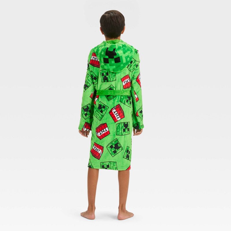 Boys' Minecraft Hooded Robe - Green, 2 of 4