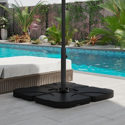 Black Steel Outdoor Cross Brace Umbrella Stand