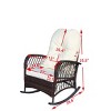 Outdoor Rocking Chair, Wide Seat Accent Chair with PE Cushion and Steel Frame, Rattan Rocker Chair with High Weight Capacity-Coolbibila - 4 of 4