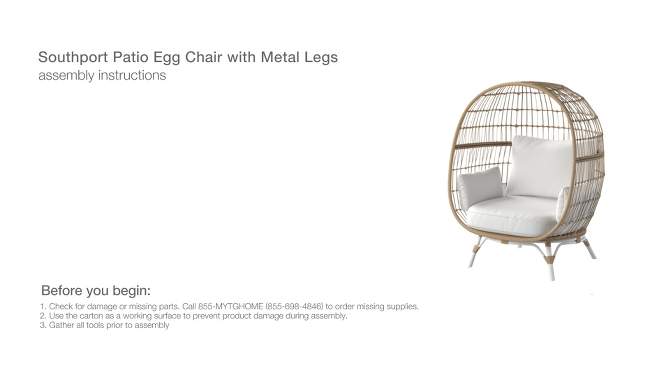 Southport Outdoor Patio Accent Egg Chair - Threshold™, 2 of 16, play video