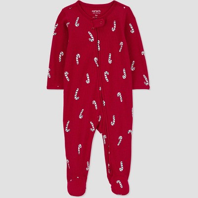 Image of Carter's Just One You®️ Baby Christmas Candy Cane Sleep N' Play - Red 6M