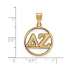 Black Bow Jewelry 14k Yellow Gold Plated Sterling Silver Delta Zeta Greek Life Medium Pendant - 2 of 3
