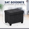 Ornavo Home Collapsible Rectangle Small Storage Ottoman with Legs - 12" x 16" x 12" - 2 of 4