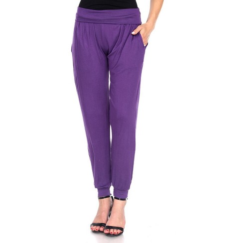 Women's Harem Pants Purple X Large - White Mark : Target