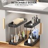 LunaLulinlk 4 Tier Slim Rolling Storage Cart, Slim Cart Kitchen Storage Organizer Rolling Utility/ Mobile Shelving Unit Slide Out Storage Cart, Black - 2 of 4