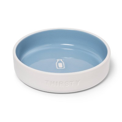 white dog bowl