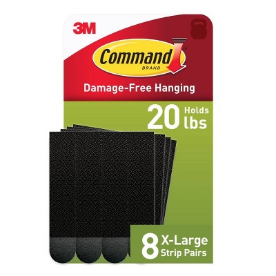 Command 8ct Damage-Free X-Large Picture Hanging Strips - Black