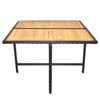 Black 9-Piece Acacia Wood Wicker Outdoor Dining Set with Beige Cushion - 4 of 4