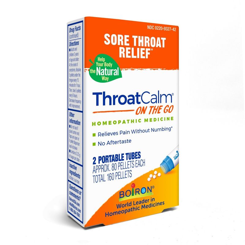 Boiron ThroatCalm On the Go Homeopathic Medicine For Sore Throat Relief  -  160 Pellet, 4 of 5