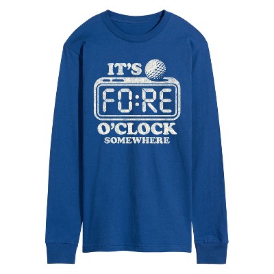 Men's - Instant Message - Golf Fore OClock Somewhere Long Sleeve Graphic T-Shirt