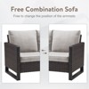 Belord 8PCS Outdoor Patio Furniture Set, All Weather Outdoor Sectional Set with Storage Box, L-Shape Sectional Sofa, Swivel Patio Chair, Coffee Table - 3 of 4
