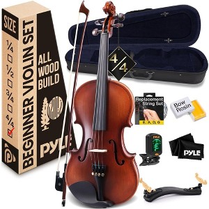 Pyle 4/4 Full Size Acoustic Violin - Natural Wood PGVILN20 - 1 of 4