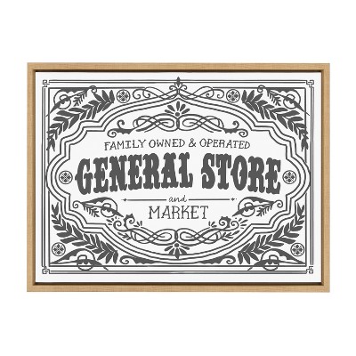 Natural Framed General Store Family Canvas Print 18"x24"