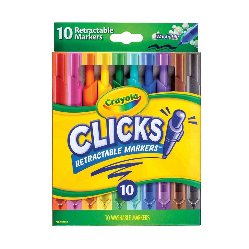 Crayola 10ct Clicks Retractable Markers, 1 of 8