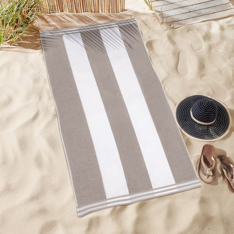 Cabana Stripe Oversized Cotton Beach Towel by Blue Nile Mills, 5 of 10