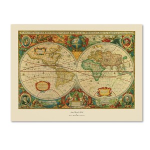 Trademark Fine Art 36" x 48" Old World Painting: Unframed Horizontal Map Artwork for All Ages - 1 of 2