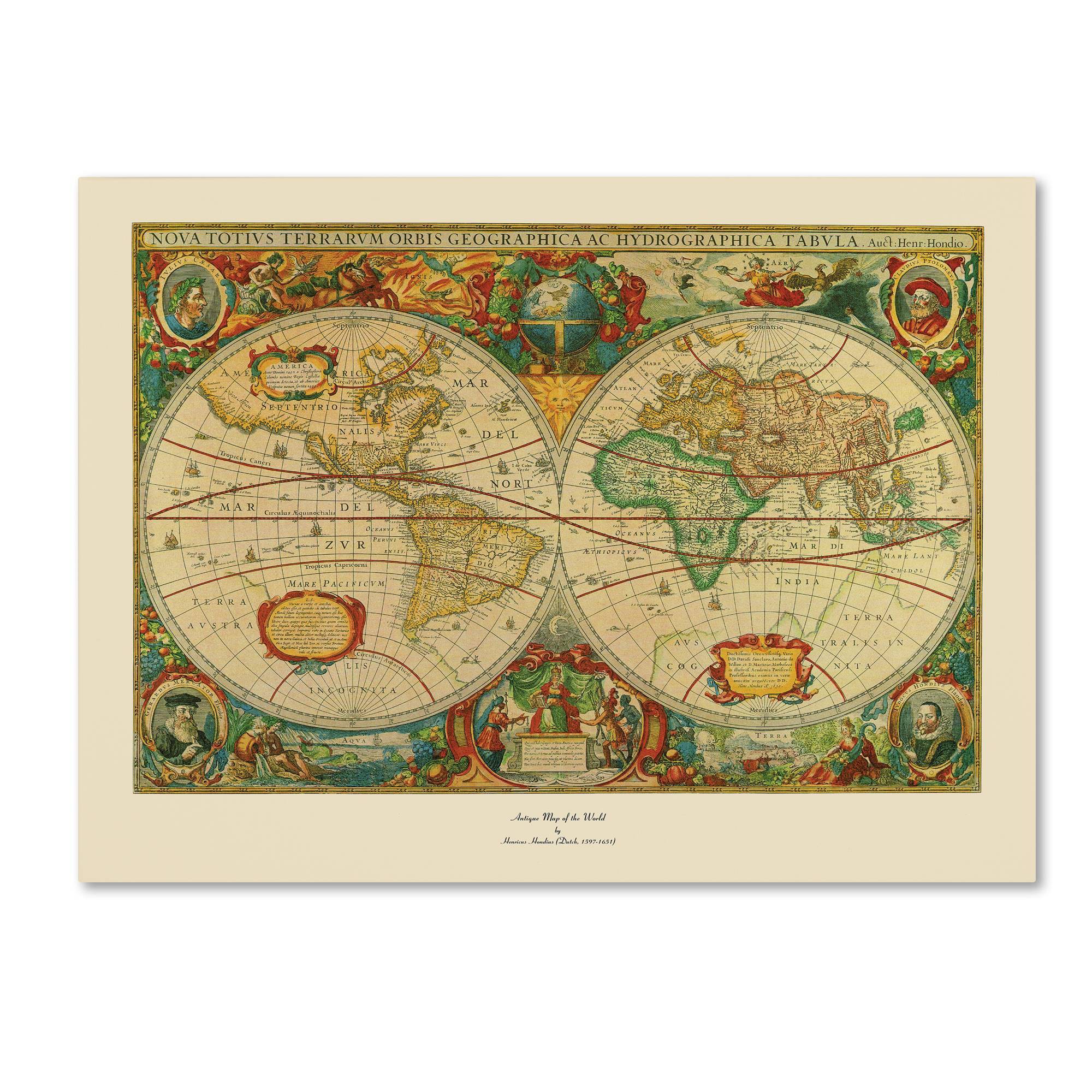 'Old World Map Painting' Ready to Hang Canvas Wall Art