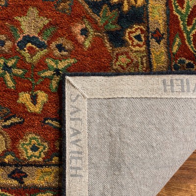 Heritage Beige and Burgundy Wool 6' x 6' Square Area Rug