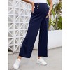 Maternity Pants Women's Smocked High Waisted Comfy Wide Leg Long Pants Pregnancy Casual Loose Yoga Lounge Sweatpants - 3 of 4