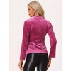 INSPIRE CHIC Women's Notched Lapel Vintage Office Button Front Velvet Blazer - 4 of 4