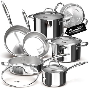 ZACHVO 11-Piece Tri-Ply Stainless Steel Cookware Set - 1 of 4