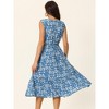 INSPIRE CHIC Women's Summer Boho Beach V Neck Sleeveless Floral Flowy Tiered Midi Dress with Pockets - 4 of 4