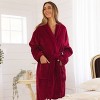ADR Plush Fleece Women's Robe, Long Hooded Women's Bathrobe, Soft Cozy Women's Bath Robe & Plus Sizes - 4 of 4