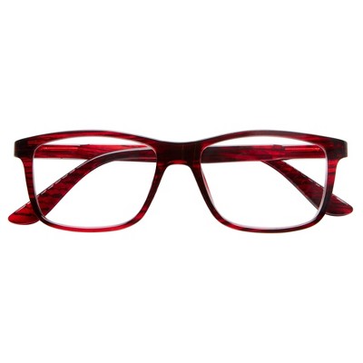 Icu Eyewear Novato Rectangle Reading Glasses - Red +1.25 : Target