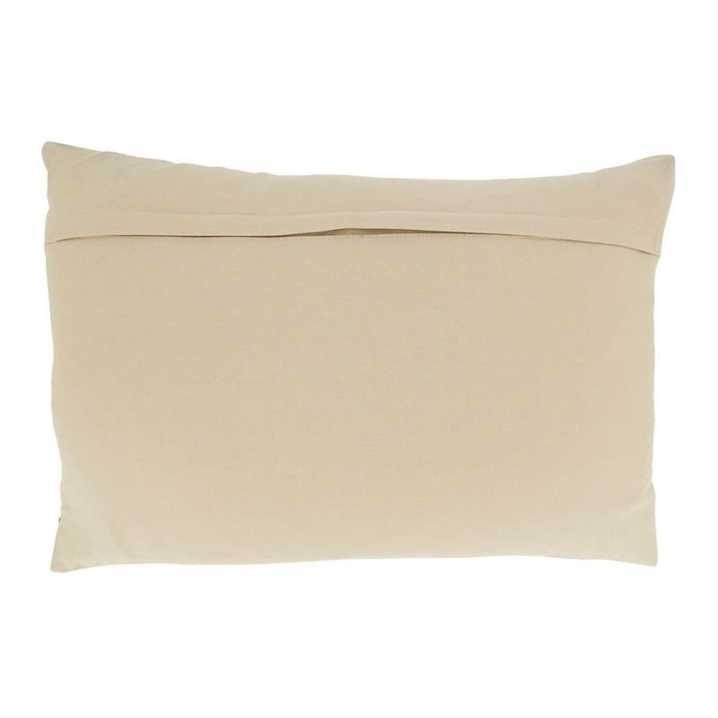 Saro Lifestyle Contemporary Dash Stripe Poly Filled Throw Pillow, Beige, 16"x24", 2 of 4