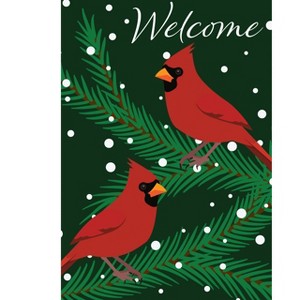 Briarwood Lane Winter Burlap Garden Flag 12x18 For Outdoor Cardinals in Snow For Winter Garden Flag Flags For Outside - 1 of 4