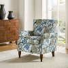 Araceli Traditional Wooden Upholstered Floral Armchair with Wingback and Nailhead Trim | ARTFUL LIVING DESIGN - 3 of 4
