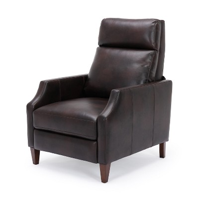 NicBex Faux Leather Accent Chair,Upholstered Living Room Chairs with High Backrest,Mid-Century Armchair,Push-Back Accent Chairs for Living Room