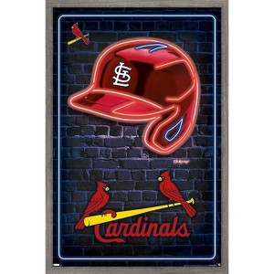 Trends International MLB St. Louis Cardinals - Neon Helmet 23 Framed Wall Poster Prints - 1 of 4