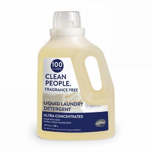 Clean People Liquid Laundry Detergent - Recyclable Packaging, Stain Fighting - Ultra Concentrated, Fragrance Free - Laundry Soap 100 Loads - 1 of 4