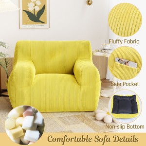 JOYRACER Bean Bag Chair Sofa, Big Comfy Chair For Bedroom Living Room, Bean Bag Lazy Chair For Adults With Pocket Armrests For Gaming & Reading - 1 of 4