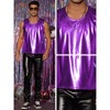 INSPIRE CHIC Men's Round Neck Sleeveless Shiny Disco Party Metallic Tank Top - 4 of 4