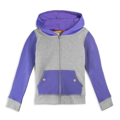 Mightly Kids' Fair Trade Organic Cotton Zip-Up Pocket Hoodie - X-Small (4/5), Purple Color Pop