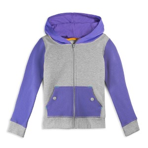 Mightly Kids' Fair Trade Organic Cotton Zip-Up Pocket Hoodie - X-Small (4/5), Purple Color Pop - 1 of 2