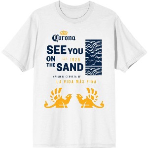Corona See You On The Sand Men's White T-shirt - 1 of 3