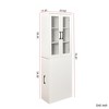Lycvki 70.87" H Display Storage Cabinet Bookshelf with 4 Tier Pull-out storage shelf and 2 Glass Doors - 4 of 4