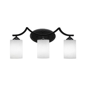 Toltec Lighting Zilo 3 - Light Vanity in  Matte Black with 4" White Muslin Shade - 1 of 1
