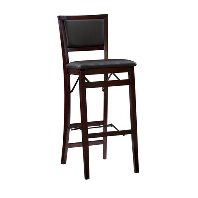 Photo 1 of 30 Keira Padded Back Folding Bar Stool Espresso Brown - Linon