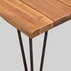 Zion Acacia Wood Square Patio Coffee Table - Teak - Christopher Knight Home: Iron Frame, Weather-Resistant - 3 of 4