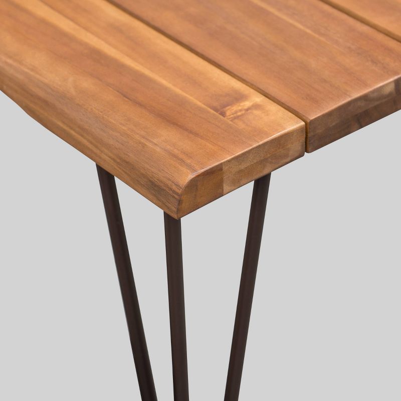 Zion Acacia Wood Square Patio Coffee Table - Teak - Christopher Knight Home, 4 of 6