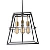 Chloe Lighting IRONCLAD Industrial 4 Light Matt Black/Gold Trapezoid Ceiling Pendant 15" Wide - 3 of 4