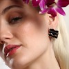 SOHI Women's Onyx Black The Tactile Stud Earrings - 3 of 4