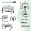 COWLOWN 7 Piece Gray Outdoor Aluminum Patio Furniture Set, Modern Conversation Table and Chair Sets for Backyard, Lawn and Deck Spaces - 4 of 4