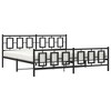 vidaXL Metal King Bed Frame - Black 76"x79.9" with Headboard & Footboard, Steel Construction, Underbed Storage Space, Bedroom Furniture - 3 of 4