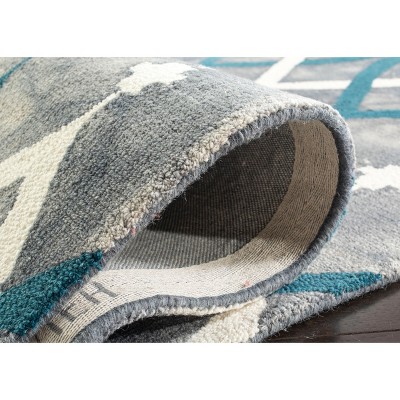 Handmade Multicolor Wool 2' x 3' Geometric Area Rug