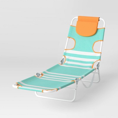 Patio Lounger Striped - Green/Orange - Sun Squad™